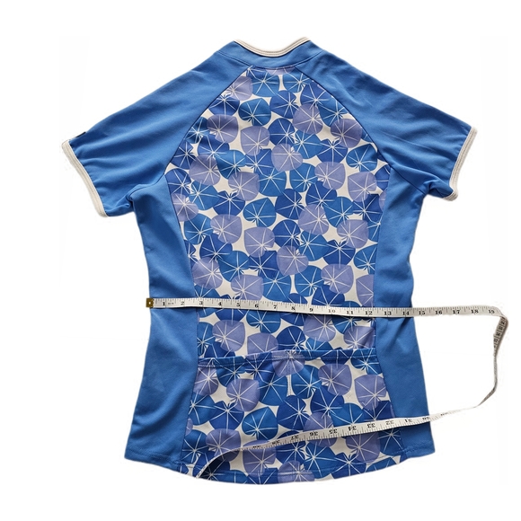 SheBeest Cycling Jersey Womens Blue Leaf 1/2 Zip - Picture 15 of 16